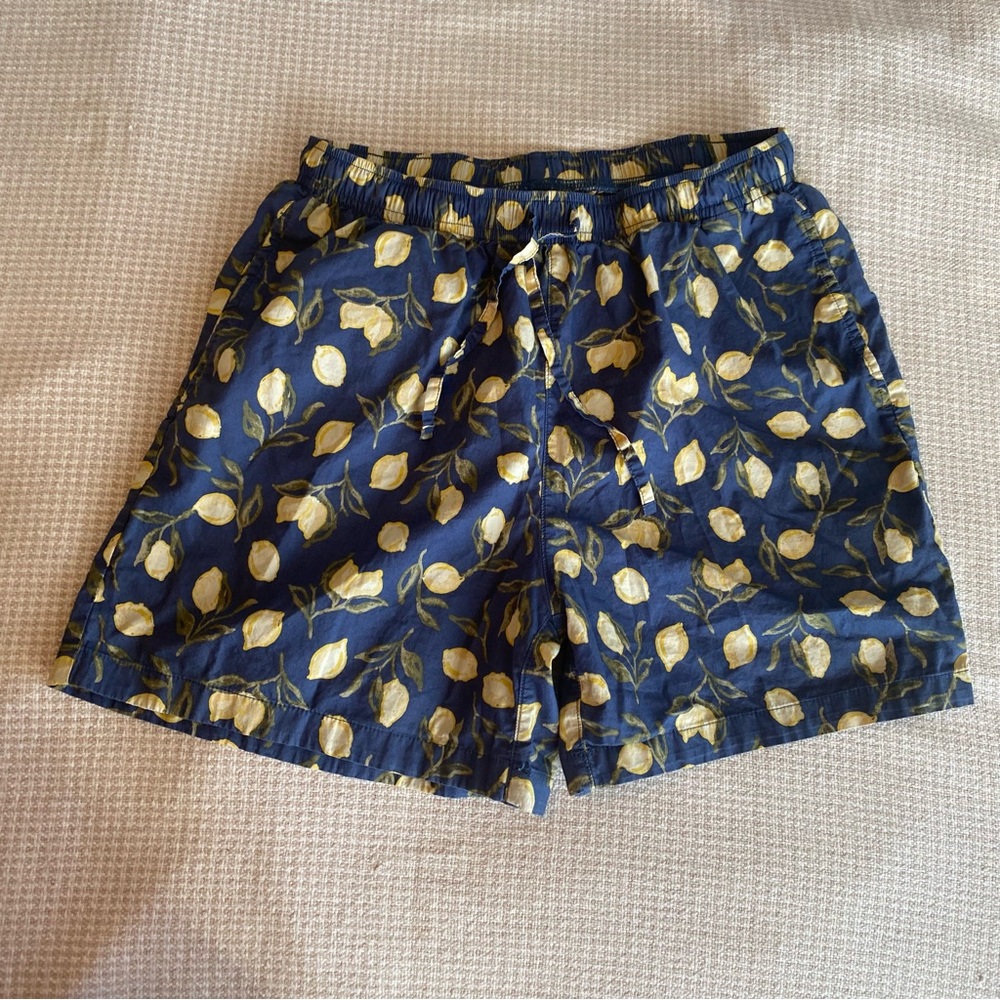 Uniqlo Blue Lemon Pattern Women's Cargo Shorts